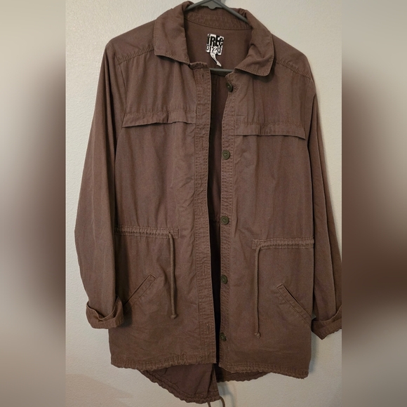 Free Press Olive Green Utility Jacket Size Medium - Picture 1 of 6